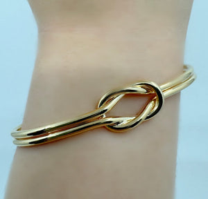 Bangle Bracelet: Gold Fill with Center 'Knot' (BNG4804) Bracelet athenadesigns 