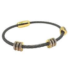 Load image into Gallery viewer, Cable Magnetic Bracelet: Black and Gold Findings (BXG4005) Bracelet athenadesigns
