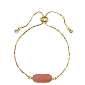 Pull Chain Bracelet: Rectangular Pink Opal (PBT780PO) Bracelet athenadesigns 