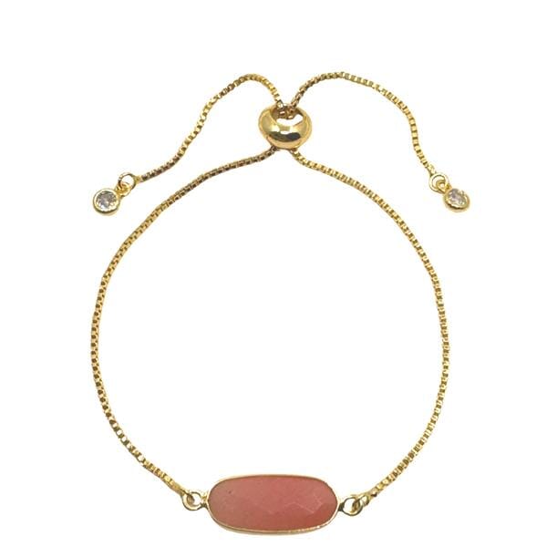 Pull Chain Bracelet: Rectangular Pink Opal (PBT780PO) Bracelet athenadesigns 