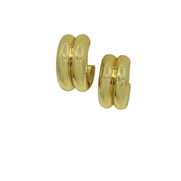 Two Row 'Tube" Shaped Post Gold Plated Earring (EGP4400) Earrings athenadesigns