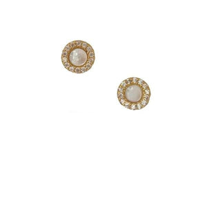 Delicate 'Halo' Mother of Pearl Post Earrings (EGP4635) Earrings athenadesigns 