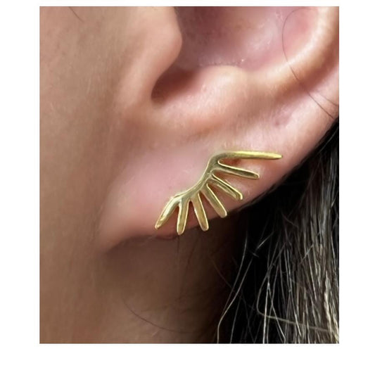 Gold Vermeil Rays Post Earring (EGP444) Earrings athenadesigns