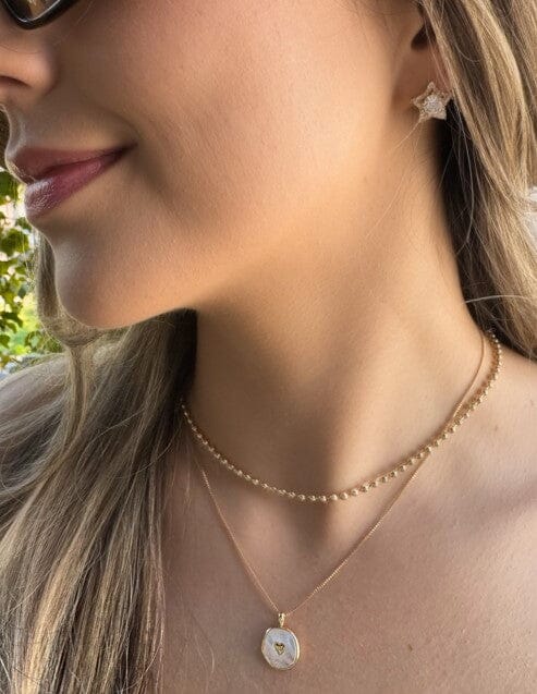 Hearts: Organic Shape: Mother of Pearl & Gold fill (NGCP634) Necklaces athenadesigns