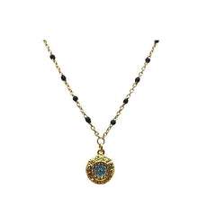 Load image into Gallery viewer, Mix &amp; Match: Choose From 4 Charms on Vermeil Enamel Chain:Black (NG704X_) Necklaces athenadesigns Charm: CZ Mosaic 

