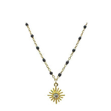 Load image into Gallery viewer, Mix &amp; Match: Choose From 4 Charms on Vermeil Enamel Chain:Black (NG704X_) Necklaces athenadesigns Charm: Starburst 
