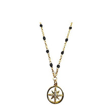 Load image into Gallery viewer, Mix &amp; Match: Choose From 4 Charms on Vermeil Enamel Chain:Black (NG704X_) Necklaces athenadesigns Charm: NorthStar 
