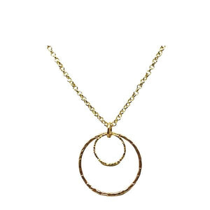 2 Circles on 18Kt Gold Fill Chain (NGCP2/460) Necklaces athenadesigns 