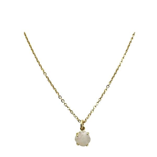 6mm Prong Set Semi Precious Stone Necklace: Rose Quartz (NGCH740RQ) Necklaces athenadesigns