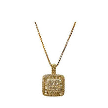 Load image into Gallery viewer, CZ and Gold Vermeil Square/Bar Pendant (NGCP5584) Necklaces athenadesigns