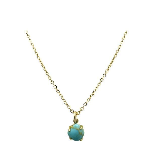 6mm Prong Set Semi Precious Stone Necklace: Turquoise (NGCH740TQ) Necklaces athenadesigns
