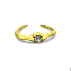 'Bamboo and CZ Adjustable Ring: CZ and Gold Fill (RG4450) Rings athenadesigns 