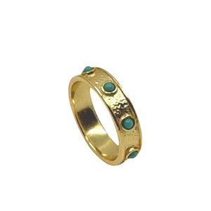 Gold Vermeil Band With Inset CZ Stones: Sizes 6-8 (RG4056/_) Rings athenadesigns 