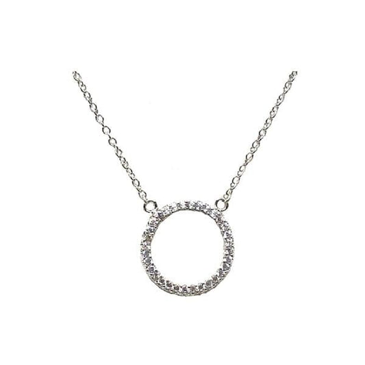 Micro Pave Open Circle: Gold Vermeil or Sterling Silver (NC_4605) Necklaces athenadesigns Sterling Silver: NC4605