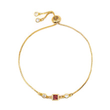 Load image into Gallery viewer, Birthstone Pull Chain - January Bracelets athenadesigns BBS01GT Garnet Red