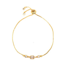 Load image into Gallery viewer, Birthstone Pull Chain - April Bracelets athenadesigns BBS04CL Diamond Clear