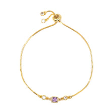 Load image into Gallery viewer, Birthstone Pull Chain - June Bracelets athenadesigns BBS06AL Alexandrite Purple