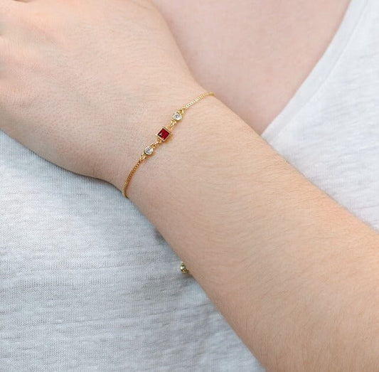 Birthstone Pull Chain Bracelet - July Bracelets athenadesigns