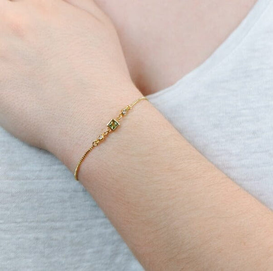 Birthstone Pull Chain Bracelet - August Bracelets athenadesigns