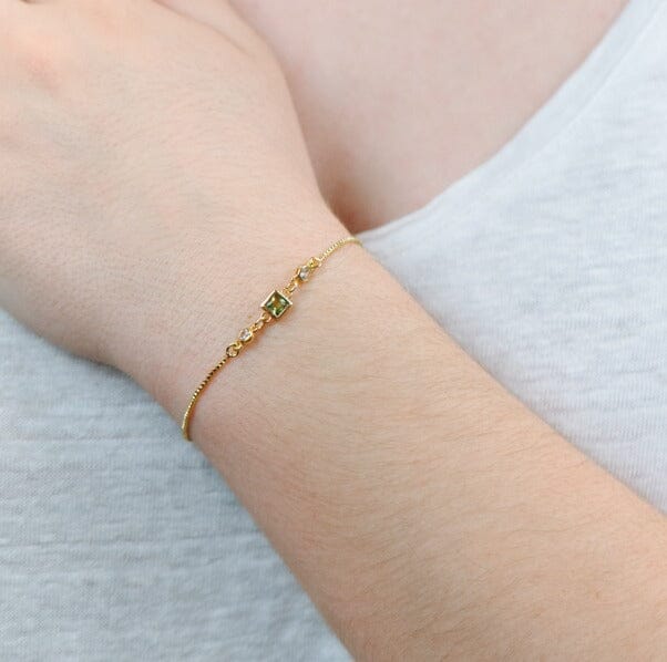 Birthstone Pull Chain Bracelet - August Bracelets athenadesigns