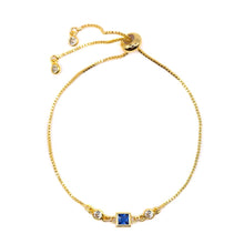 Load image into Gallery viewer, Birthstone Pull Chain - September Bracelets athenadesigns BBS09SP Sapphire Blue