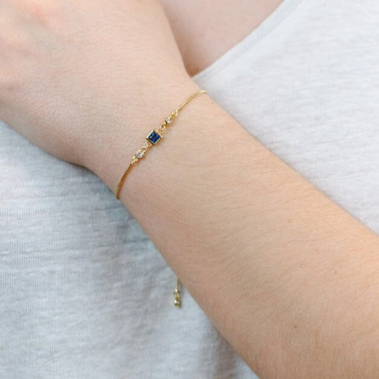 Birthstone Pull Chain Bracelet - September Bracelets athenadesigns
