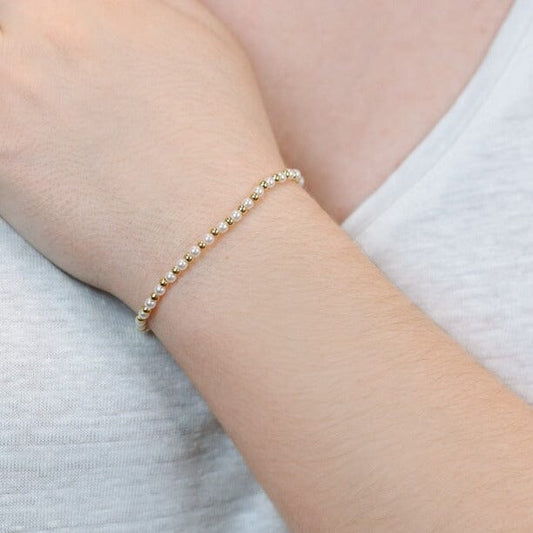 Pearl & Gold Beads All-around Bracelet Bracelets athenadesigns