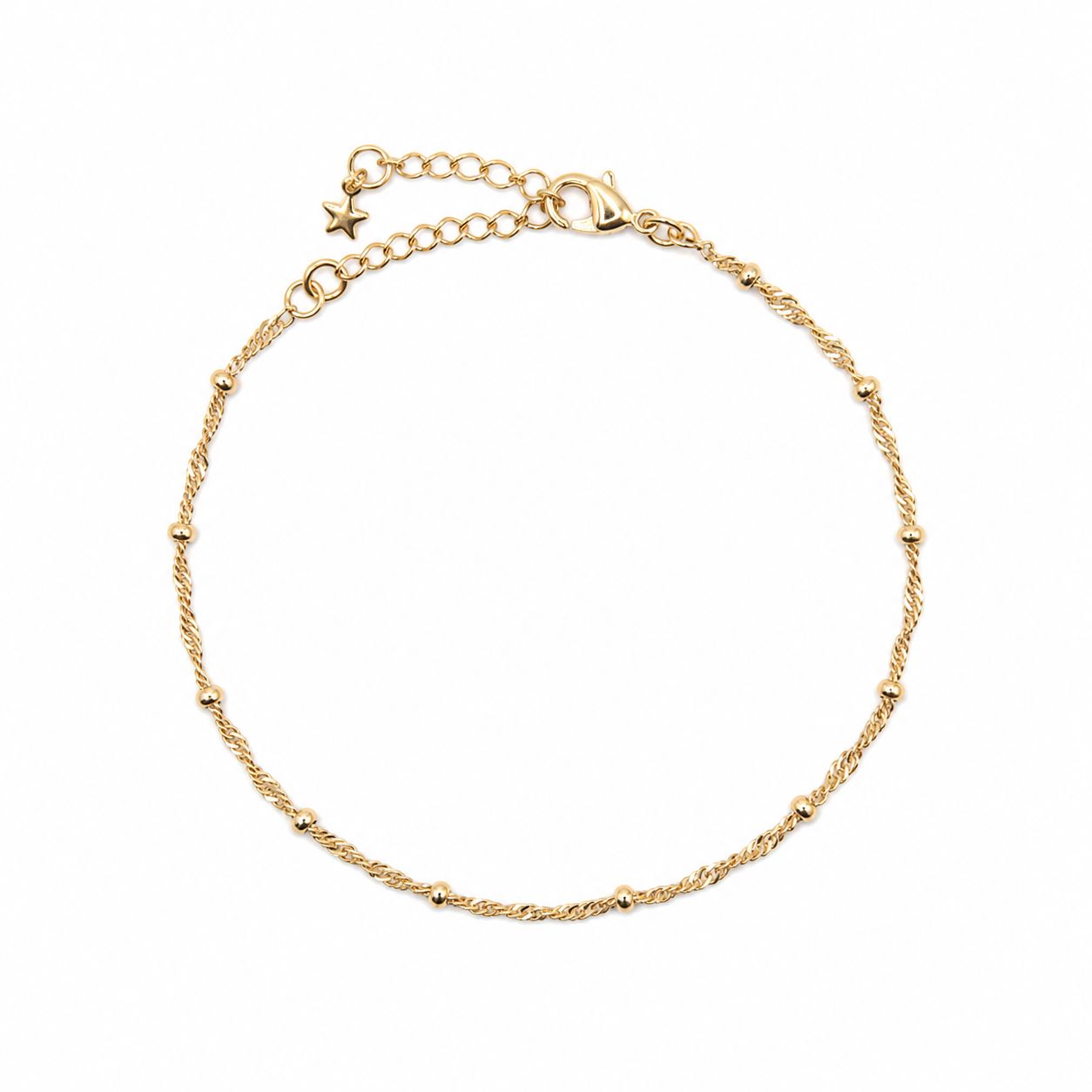 Beaded Twist Chain Bracelet Bracelet Water & Tree BGFL106 Gold