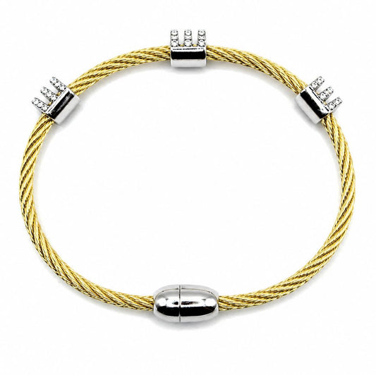 Two Tone Cable Magnetic Bracelet Bracelet athenadesigns BGS4005