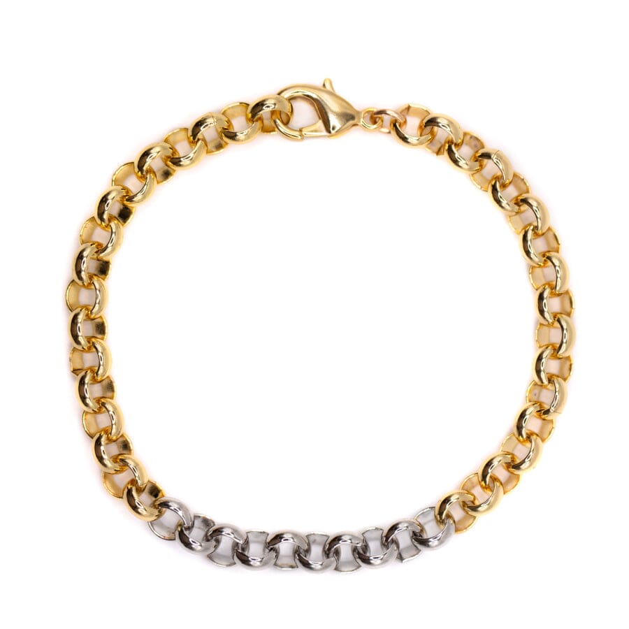 6mm Rolo Chain Two Tone Bracelet Bracelets athenadesigns BGS4600M Multi