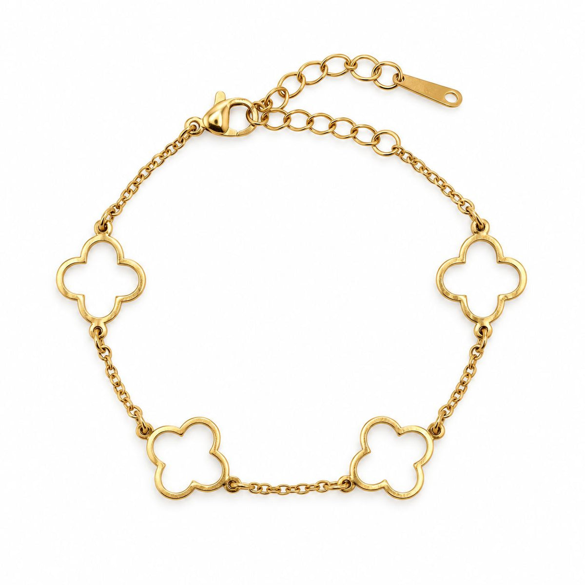 Open Clover Bracelet Bracelets Everful BGST4317 Gold