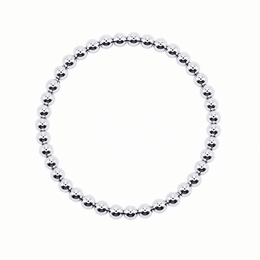 4mm Beaded Bracelet Bracelet athenadesigns Silver: BS460/4