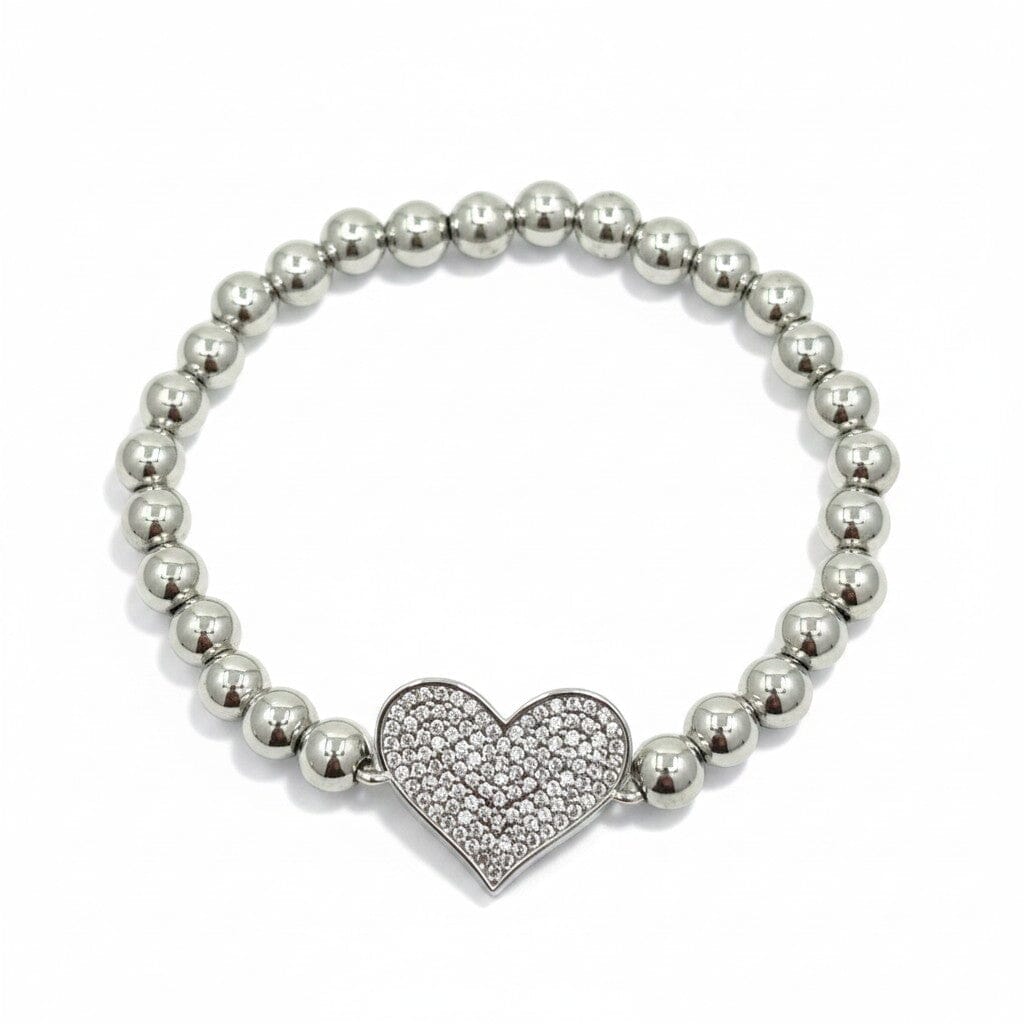 Pave Heart Beaded Bracelet Bracelet athenadesigns