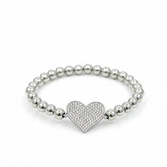 Pave Heart Beaded Bracelet Bracelet athenadesigns BS645L