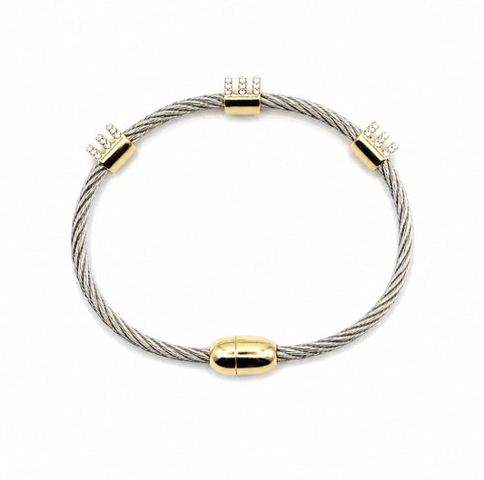 Two Tone Cable Magnetic Bracelet Bracelet athenadesigns BSG4005