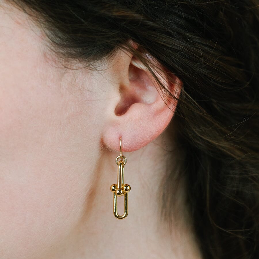 Thick U Link Chain Earrings Gold Earrings athenadesigns