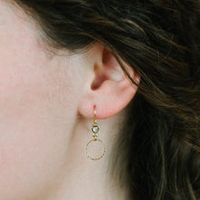 Load image into Gallery viewer, CZ Tiny Heart Round Textured Earrings Earrings athenadesigns