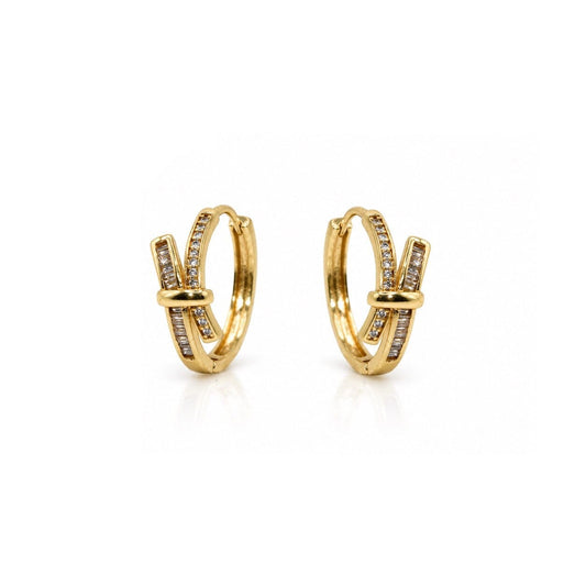 Frosted Knot Tie Hoops Earrings Water & Tree