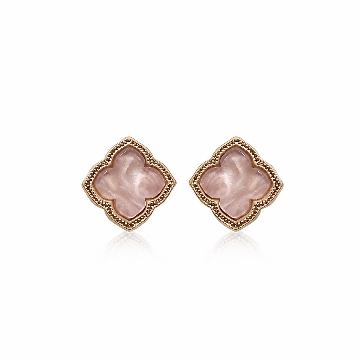 Rose Trèfle Studs Earrings Water & Tree EGFL775 Gold/Rose
