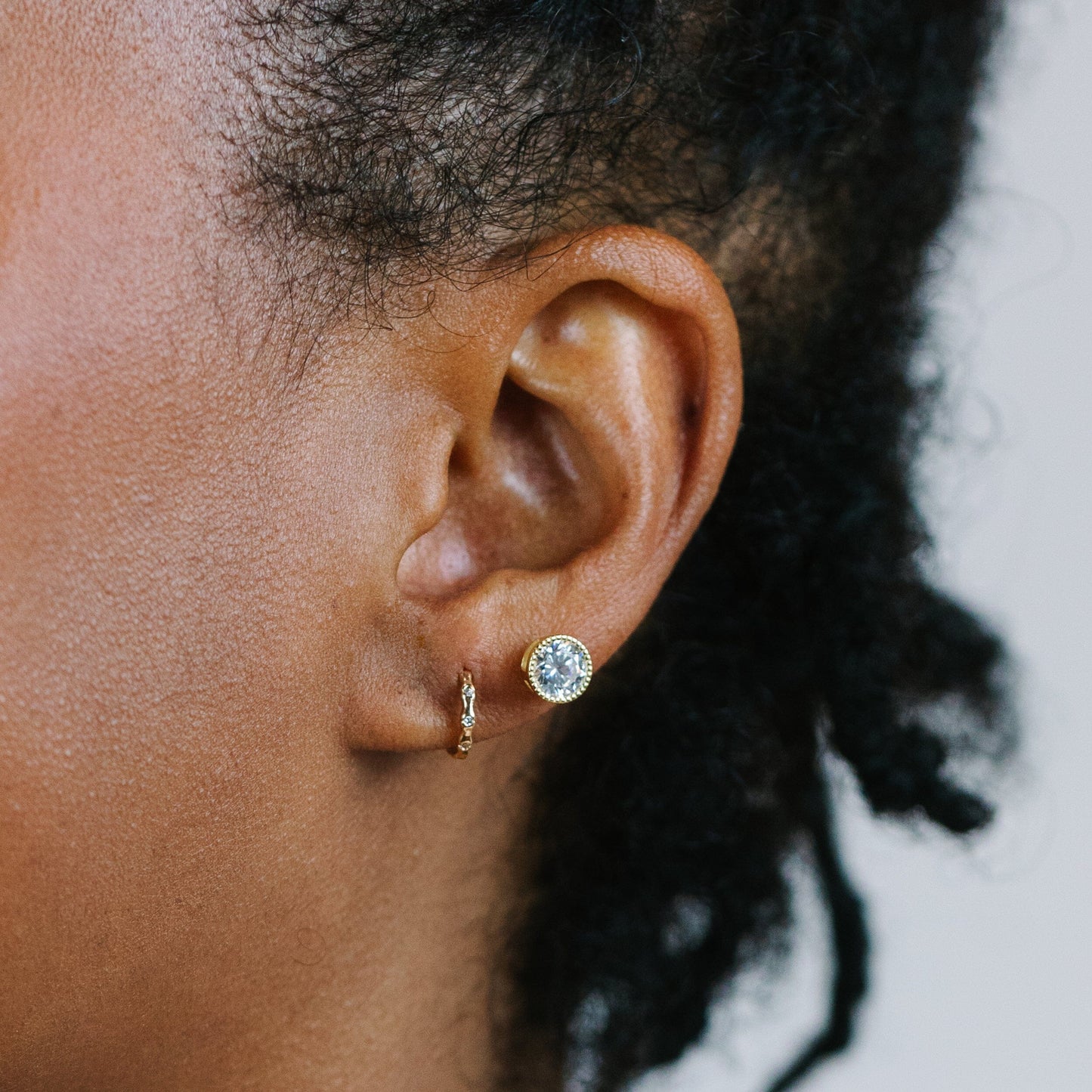 Petite Hammered Huggies Earrings athenadesigns