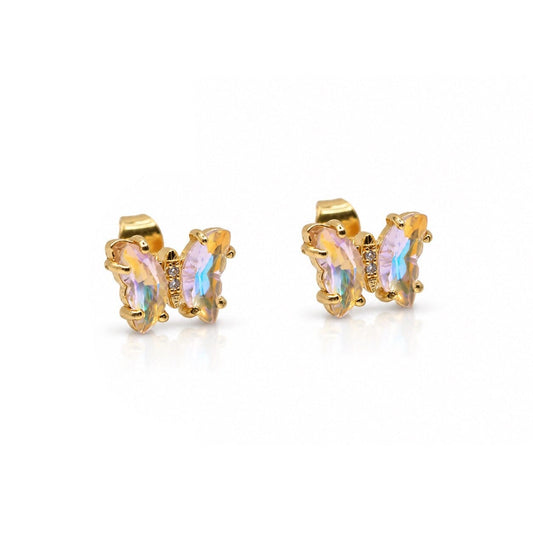 Glass Butterfly Studs Earrings Beads