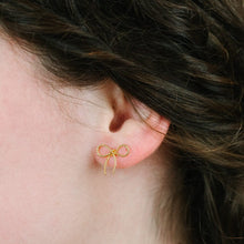 Load image into Gallery viewer, Petite Rope Bow w/Post Earrings athenadesigns