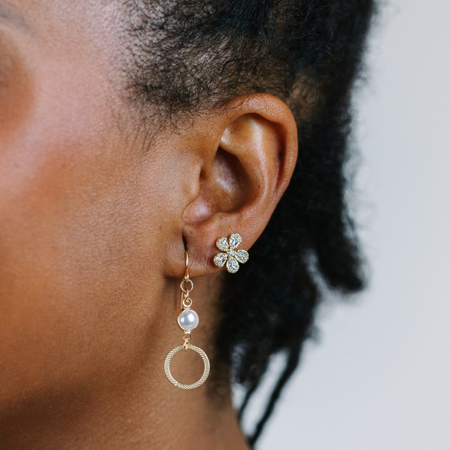 Micro Pave Flower Post Earrings Earrings athenadesigns
