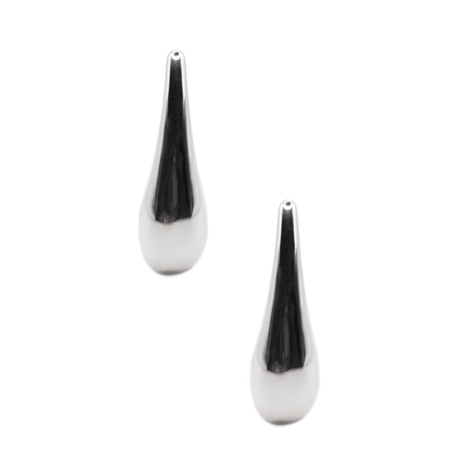 Long Plated Teardrop Post Earring: Silver Earrings athenadesigns EP4008