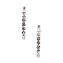Load image into Gallery viewer, Cz Round Hoops Earrings athenadesigns ESH18 Silver