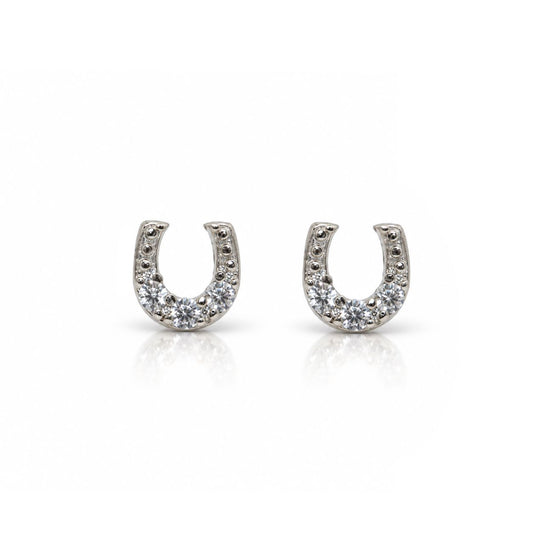 Horseshoe CZ Studs Earrings Modes ESS485HRS Silver