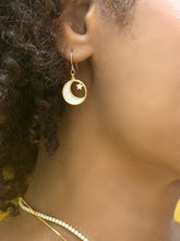 Load image into Gallery viewer, Mother of Pearl: Moon and Star Earrings (EG45MNST) Earrings athenadesigns