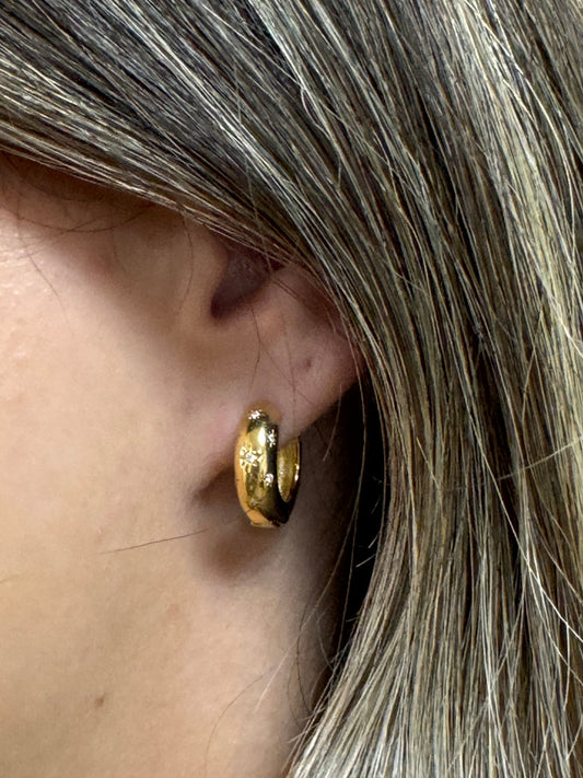 Hoop: Gold Fill and CZ Stars (EGH445STR) Earrings athenadesigns