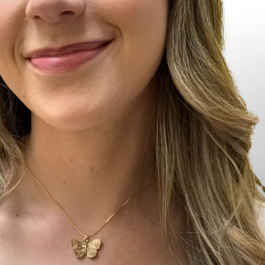 Bronze Dimensional Butterfly on 14kt Gold Fill Chain (NGCP4BFLY) Necklaces athenadesigns
