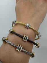 Load image into Gallery viewer, Cable Magnetic Bracelet: Black and Gold Findings (BXG4005) Bracelet athenadesigns